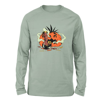 Baked Pumpkin Men/Unisex Drop Shoulder Sweatshirt in Dusty Blue color